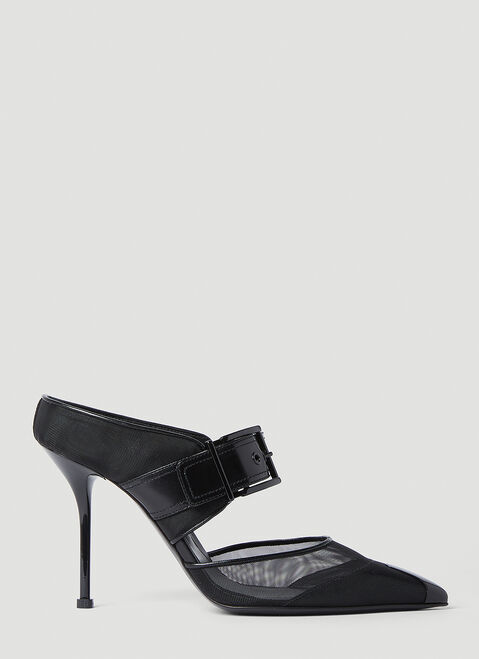 Versace Punk Buckle High Heel Mules Pink vrs0249054