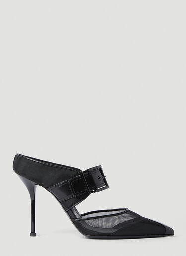 Alexander McQueen Punk Buckle High Heel Mules Black amq0252010