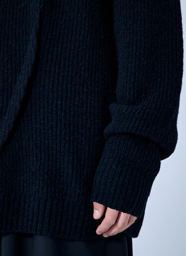 Yohji Yamamoto Half Cardigan+Tuck Tuck Round Neck Po Black yoy0165007