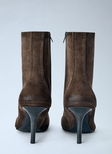 LN-CC® - Capasa Milano: Pointed-Toe Suede Ankle Boots - Brown Capasa Milano Pointed-Toe Suede Ankle Boots Brown cps0266009