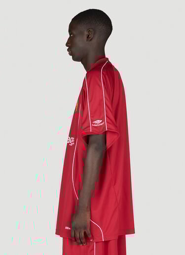 Balenciaga Oversized Soccer Jersey Top Red bal0154025