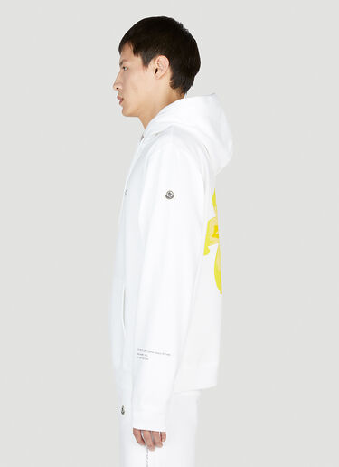 7 Moncler Fragment 로고 프린트 후드 스웨트셔츠 화이트 mfr0354007