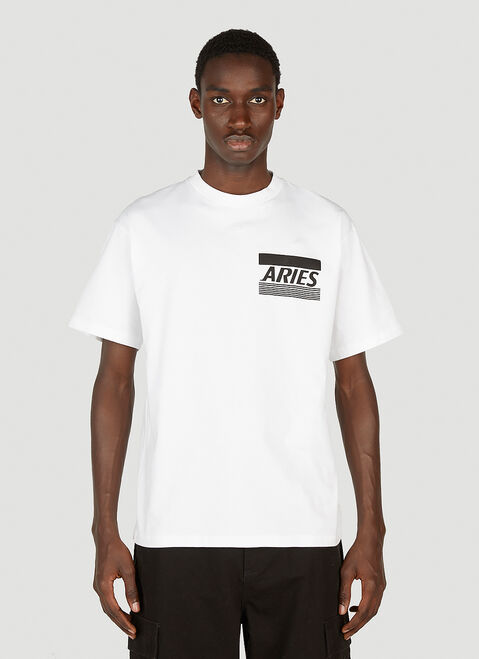Aries Logo Print T-Shirt White ari0152007