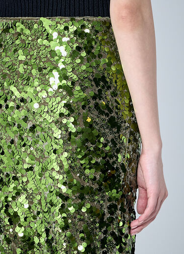 GANNI Sequin Embellished Maxi Skirt Green gan0260003