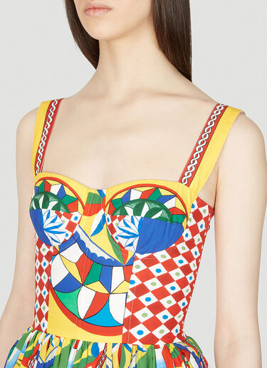Dolce & Gabbana Carretto Print Bustier Dress Multicolour dol0253005