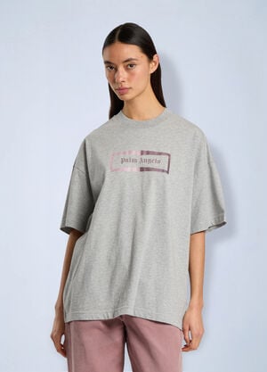 Palm Angels Stud Box Logo Loose Tee Grey pma0266218