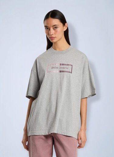 Palm Angels Stud Box Logo Loose Tee Grey pma0266218