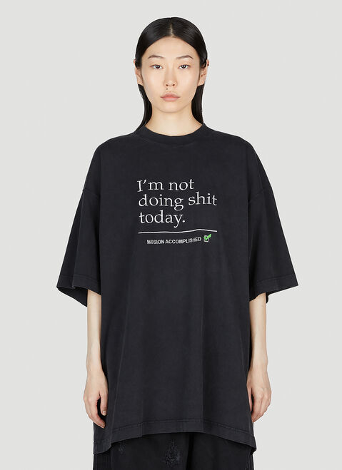 VETEMENTS スローガンTシャツ ブラック vet0254010