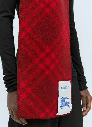Burberry Check Wool Scarf Red bur0155003