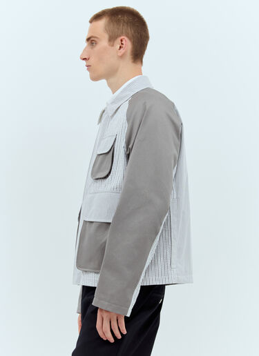 Thom Browne Seersucker Panels Field Jacket Grey thb0156006