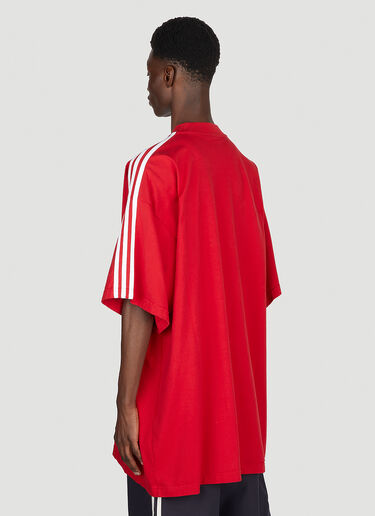 Balenciaga x adidas 로고 프린트 티셔츠 레드 axb0151013