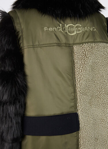 UGG x Feng Chen Wang Faux-Fur Sleeve Long Coat Khaki ufc0251001