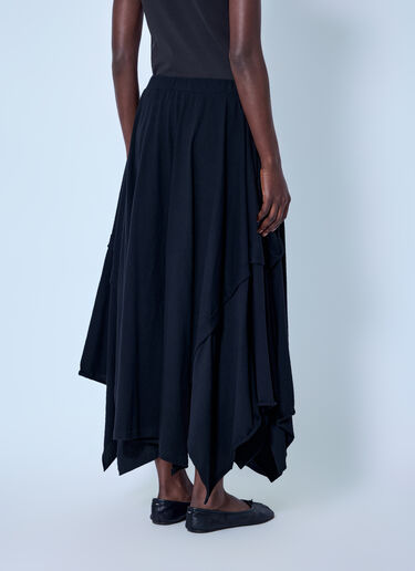 LN-CC® - Yohji Yamamoto: Draped Skirt A - Black Yohji Yamamoto Draped Skirt A Black yoy0263022