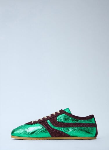 Dries Van Noten Metallic Panel Sneakers Green dvn0264053