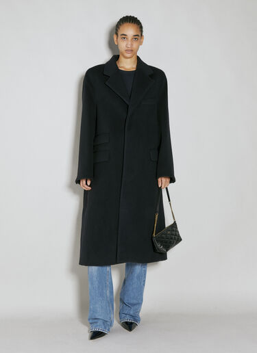 Wool Tailored Maxi Coat Saint Laurent Wool Tailored Maxi Coat Black sla0253002