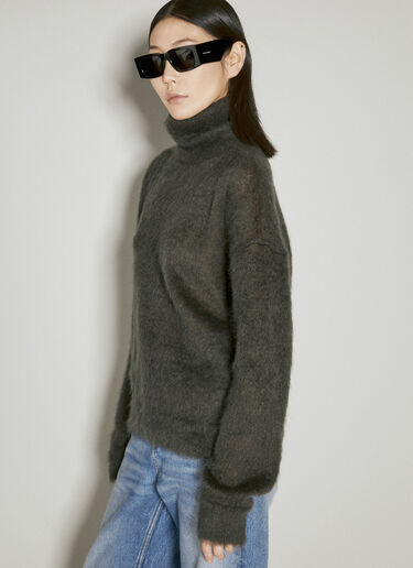 Saint Laurent 터틀넥 모헤어 스웨터 브라운 sla0254020