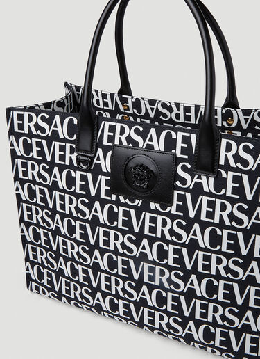 Versace Logo Print Tote Bag Black vrs0251041