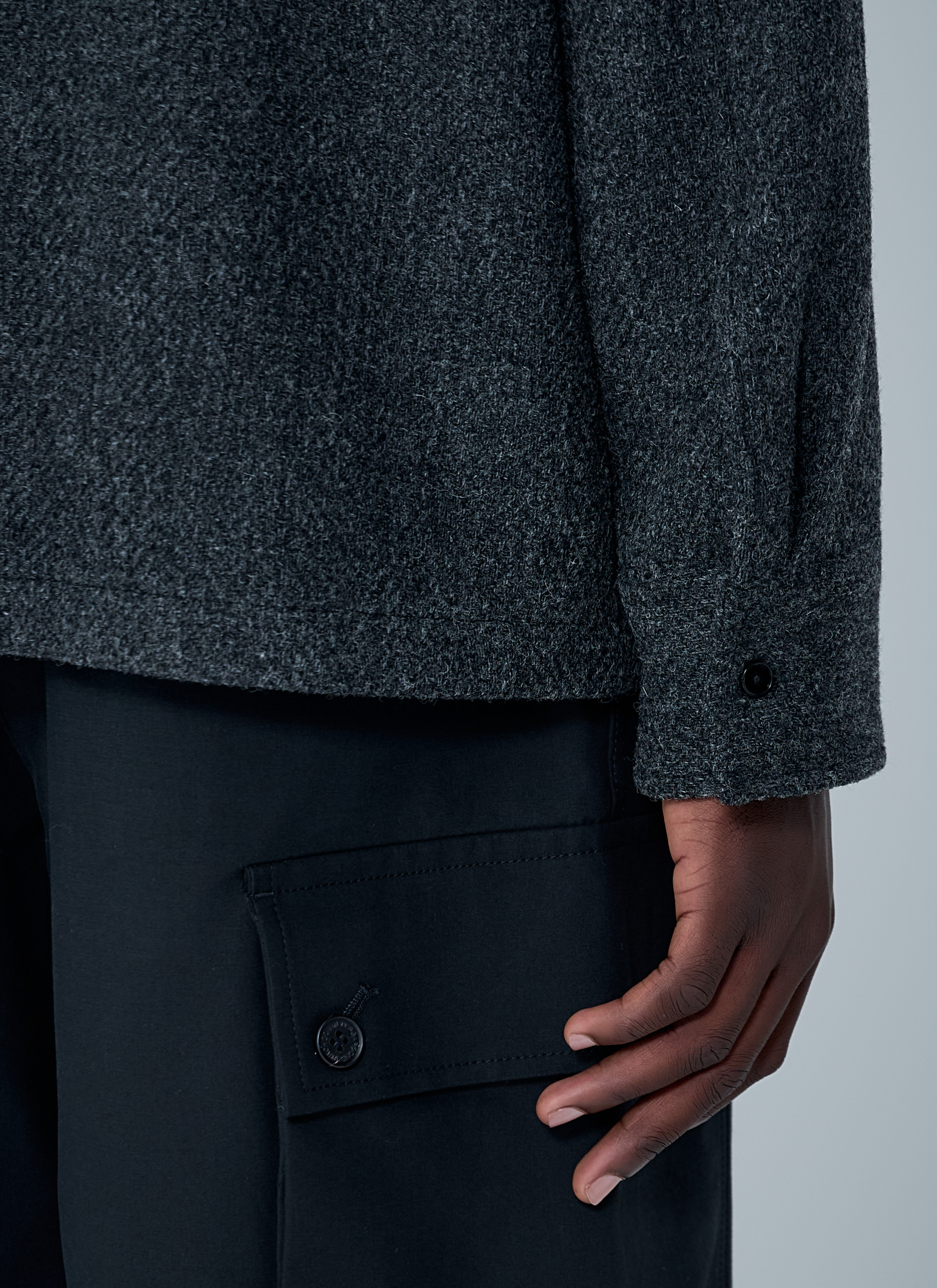 Jil Sander Men's' Wool Outer Shirt in Grey | LN-CC®
