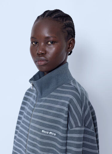 Miu Miu Fleece Zipper Jacket Grey miu0366011