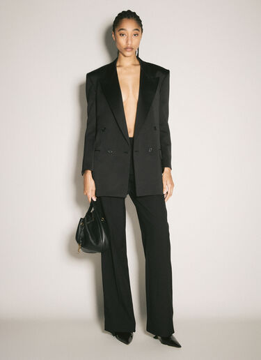 Saint Laurent Silk Tuxedo Blazer Black sla0257009