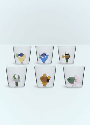 Seletti Set of Six Marine Gardens Tumblers White wps0691119