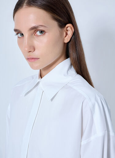 LN-CC® - Sportmax: Asymmetric Cotton Poplin Shirt - White Sportmax Asymmetric Cotton Poplin Shirt White spx0265025