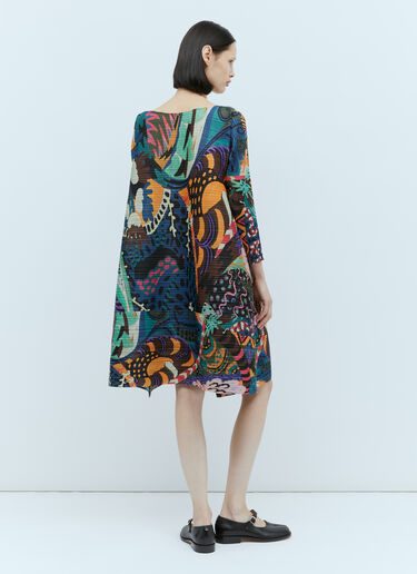 Graphic Pleated Dress Pleats Please Issey Miyake Graphic Pleated Dress Multicolour plp0254003