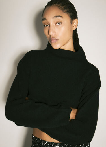 Marni Turtleneck Cropped Sweater Black mni0258002