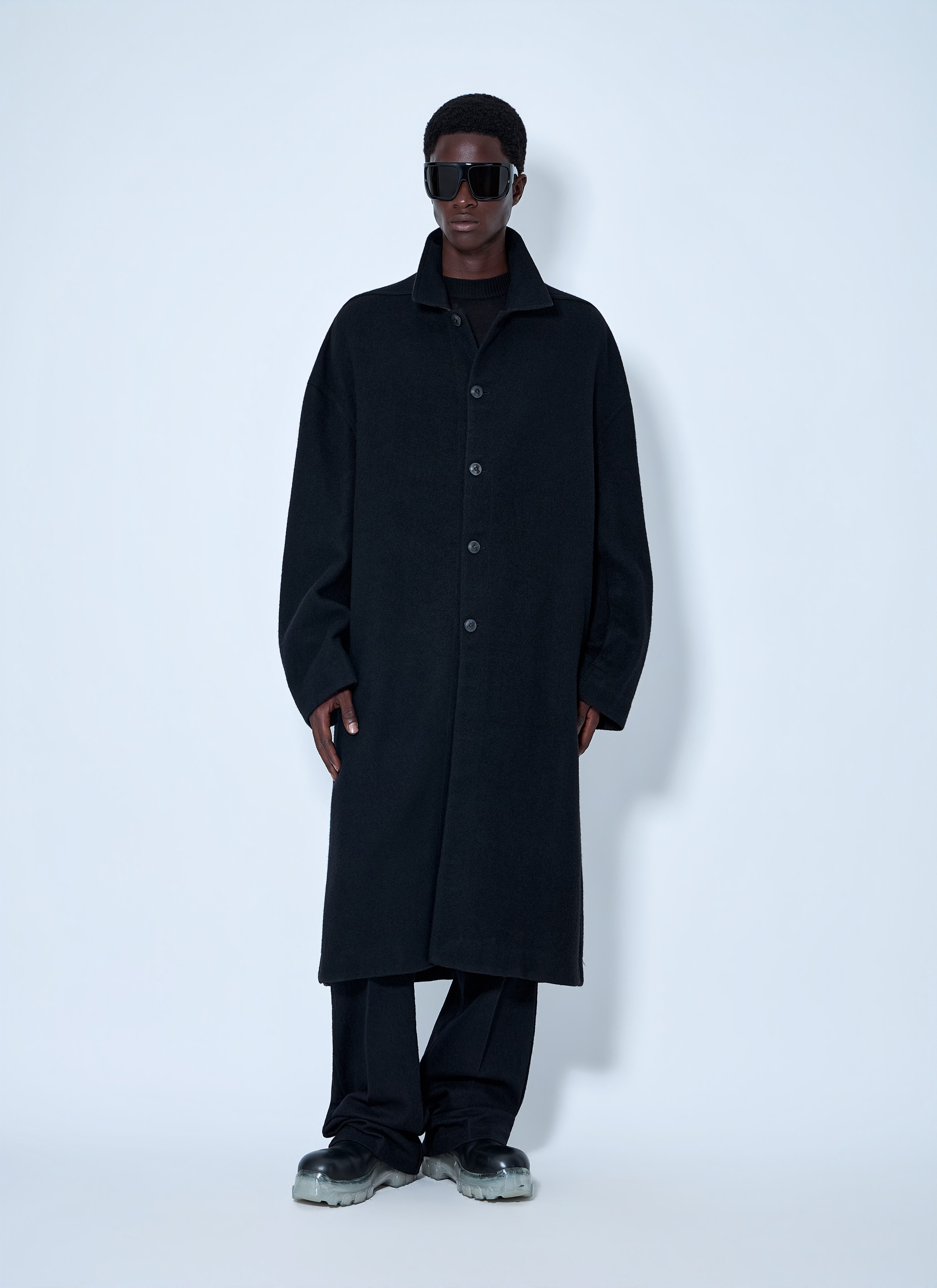 Rick Owens Men's' Buttoned Brad Coat in Black | LN-CC®