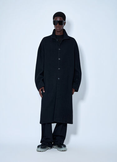 LN-CC® - Rick Owens: Buttoned Brad Coat - Black Rick Owens Buttoned Brad Coat Black ric0165064
