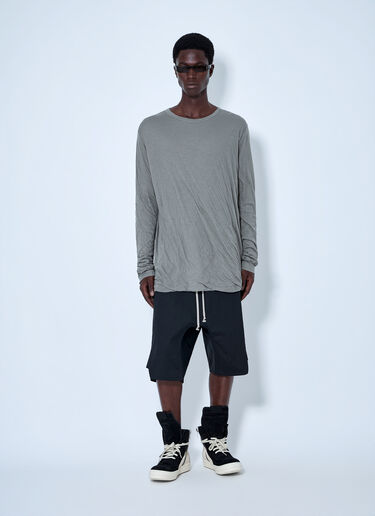 LN-CC® - Rick Owens: Basket Swingers Heavy Poplin Shorts - Black Rick Owens Basket Swingers Heavy Poplin Shorts Black ric0165048