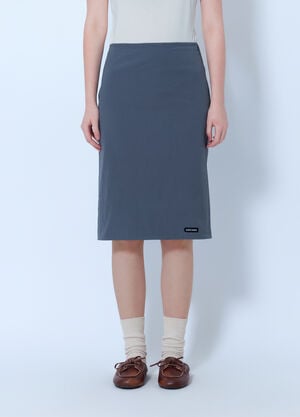 Miu Miu Straight Hem Midi Skirt Grey miu0266121