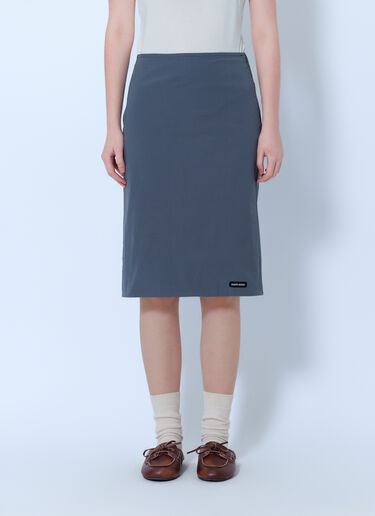 LN-CC® - Miu Miu: Straight Hem Midi Skirt - Grey Miu Miu Straight Hem Midi Skirt Grey miu0266121