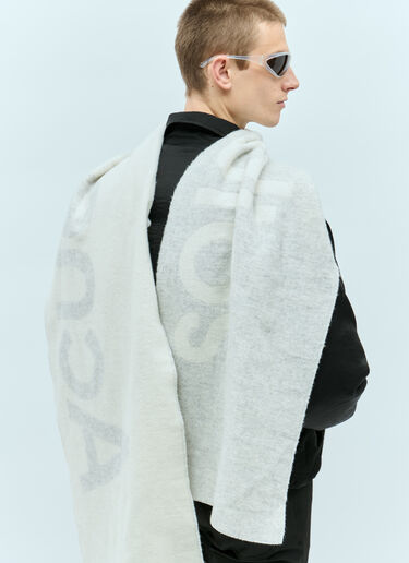 Acne Studios Narrow Logo Jacquard Scarf Grey acn0156033