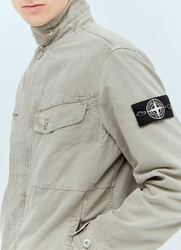 Stone Island Button Canvas Jacket Grey sto0156022