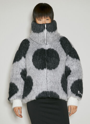 Marni Oversized Short Polka Dot Down Coat White mni0254005