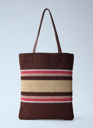 Miu Miu Raffia-Effect Woven Tote Bag Brown miu0264021