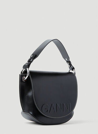 GANNI Banner Saddle Handbag Black gan0253039
