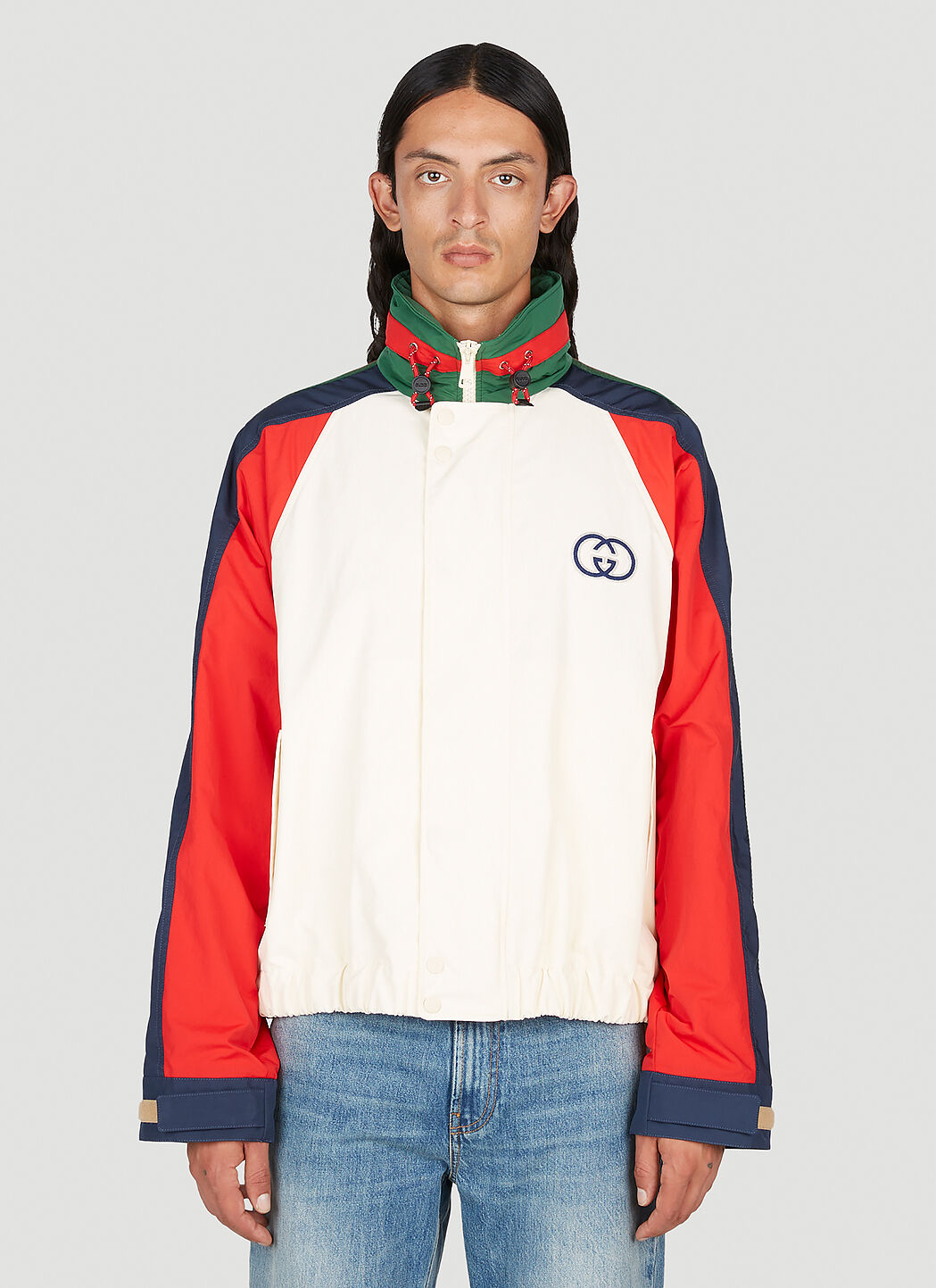Gucci Web Stripe Logo Patch Track Jacket In White ModeSens
