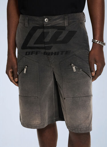 LN-CC® - Off-White: Owr Grad Cot Carpenter Short - Black Off-White Owr Grad Cot Carpenter Short Black ofw0164129