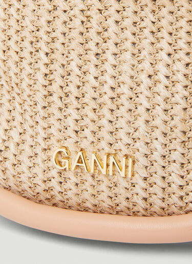 GANNI Small Knot Bucket Handbag Beige gan0253044