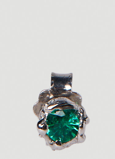 Single Emerald Stud Earring Vasiliki Single Emerald Stud Earring Silver vbk0351001