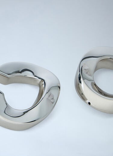 Jil Sander Sculpted Hoop Earrings Silver jil0264011