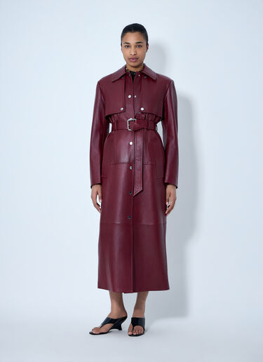 Long Leather Coat Sportmax Long Leather Coat Bordeaux spx0264051