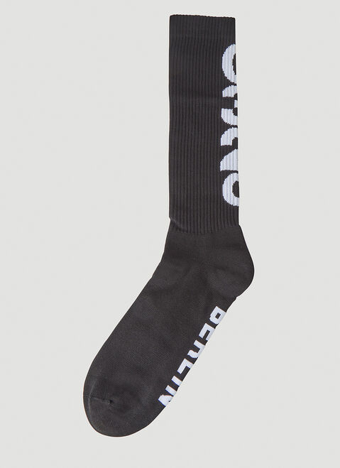 032c Logo Print Long Socks Black cee0156016