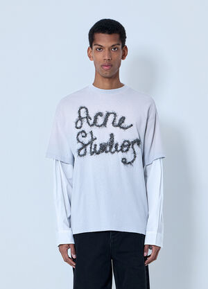 Acne Studios Layered Logo T-Shirt Grey acn0163018