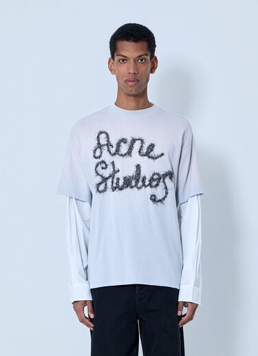 Acne Studios Layered Logo T-Shirt Grey acn0163018