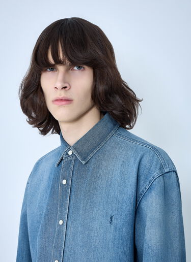 Saint Laurent Cassandre Denim Shirt Blue sla0164013