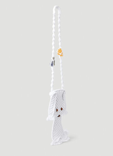 Chopova Lowena Dog Macrame Shoulder Bag White cho0251011
