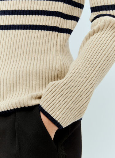 A.P.C. Stripe Cashmere-Blend Cardigan Beige apc0255005